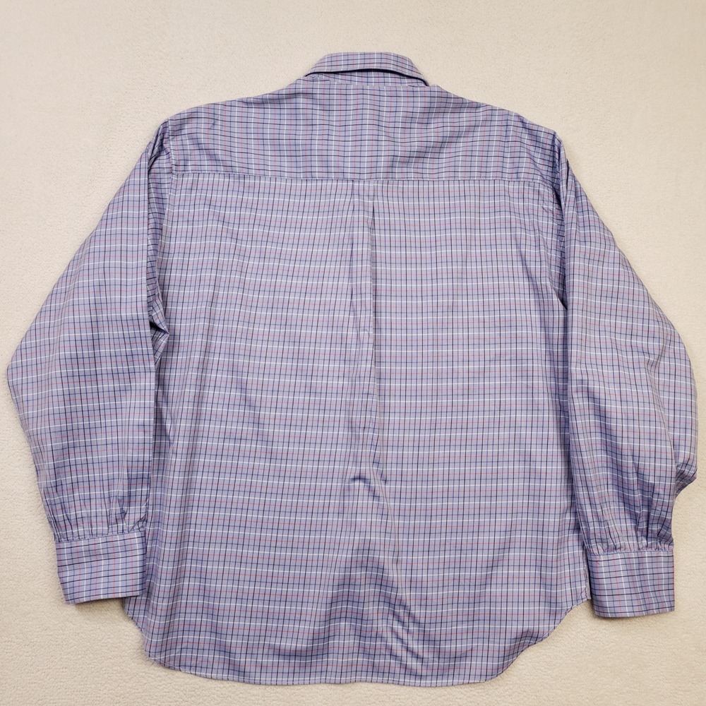 Turnbull and Asser Button Down Shirt Men XXL Blue Check Plaid Cotton England - Picture 3 of 8